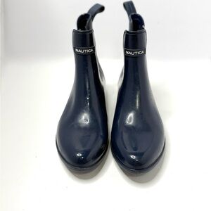 Nautica Dark Blue Chelsea Rain Bootie’s Waterproof Slip- On Size 10